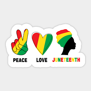 Peace Love Juneteenth Black History Month Sticker